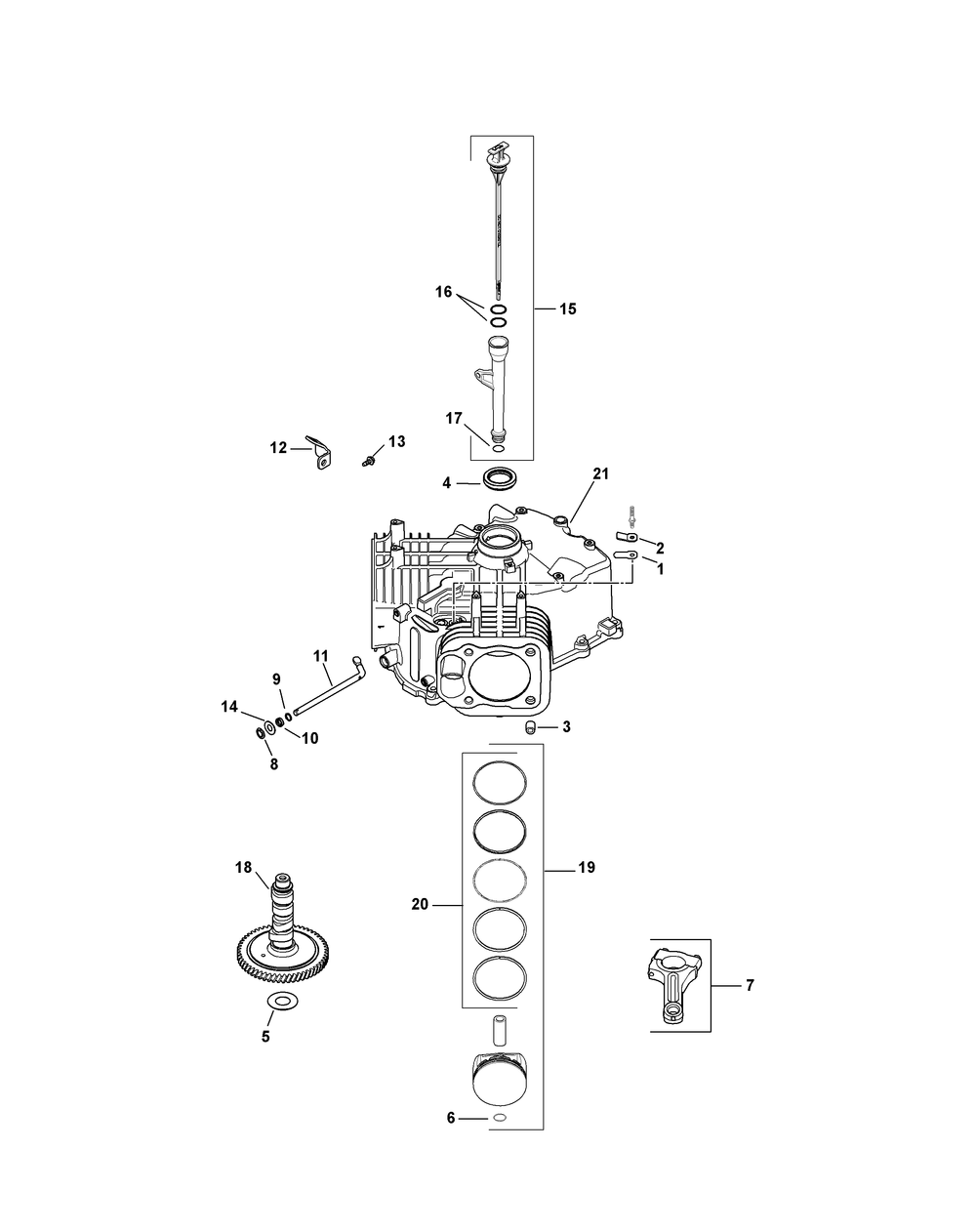 Kohler Sv715-3030 Crankcase Diagram and Parts List for Z-FORCE48 (17BF3AGV-17BF3AGV010)(2011) Cub Cadet Lawn Tractor